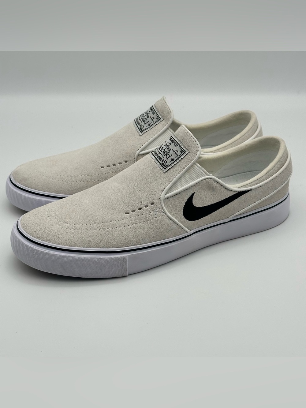 Nike SB Stefan Janoski Slip-On Skate Shoes Mens Sz 6.5 Ivory Suede FN5893-100